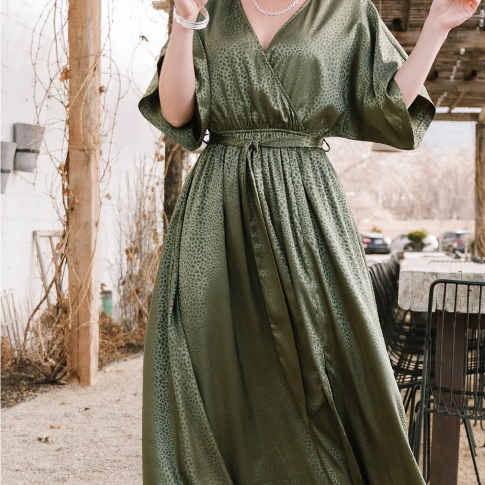Baltic Born Elegant Green Wrap Dress